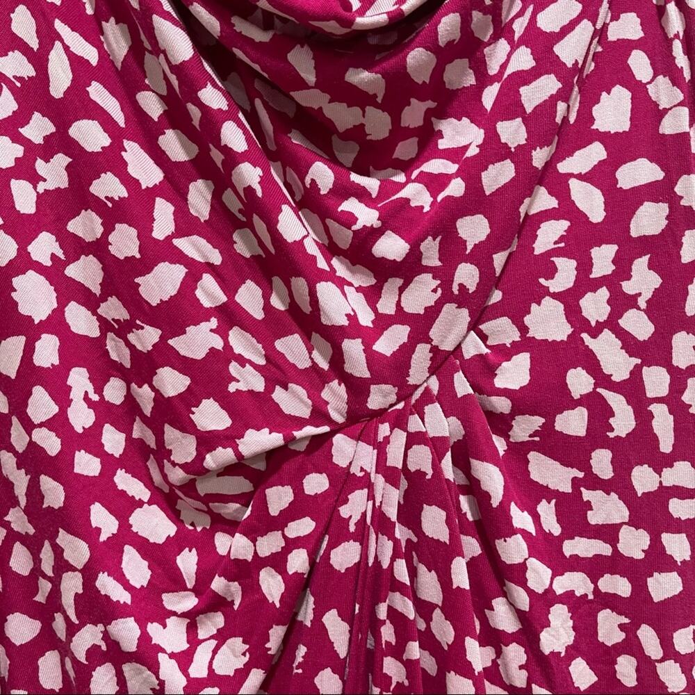0233 Diane Von Furstenberg Noe Leopard Leaves Pink Dress - Picture 8 of 11
